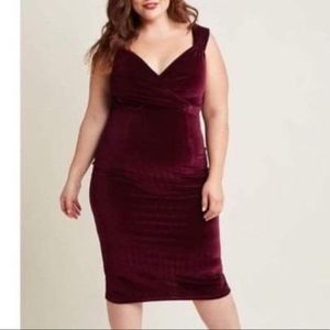 Rock Steady Velvet Dress, size XL NWT Burgundy, XL